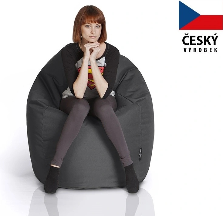 CrazyShop sedací vak Hruška Mega tmavě šedá