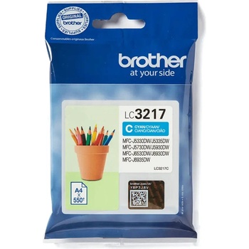 Brother Оригиална касета за мастило Brother LC-3217C Синьо-зелен
