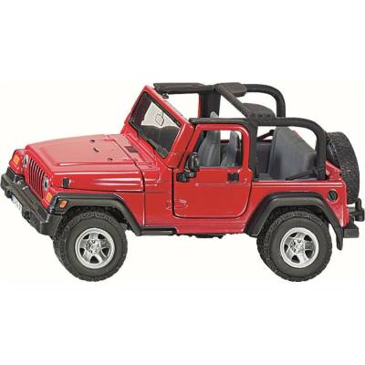 SIKU Jeep Wrangler čierna červená mestský model auta kov plast Jeep Wrangler 80 mm 1:32