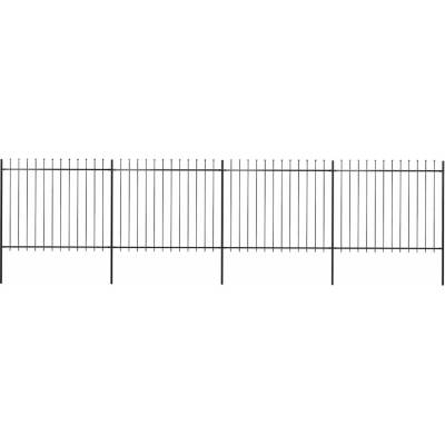 OMAXI Zahradní plot s kopím nahoře ocelový 671 x 150 cm černý 710532