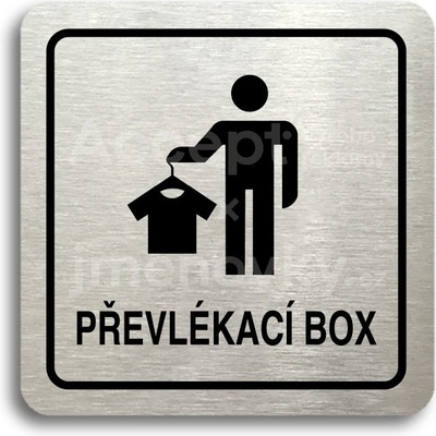 ACCEPT Piktogram převlékací box III - stříbrná tabulka - černý tisk
