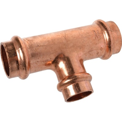 Kirchhoff měděný redukční T-kus, 3 objímky, holý, 15 mm x 18 mm x 15 mm