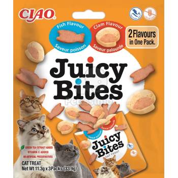 INABA Cat Juicy Bites - риба и мида 3 x 11, 3 г