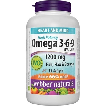 Image 1 of Webber Naturals Omega 3-6-9 1200 mg [150 Гел капсули]