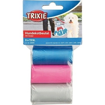 Trixie náhradní barevné sáčky na trus s "ušima" 3 role á 15 ks