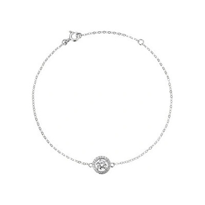 Evolution Group Stříbrný náramek AURORA 13M00001 moissanite