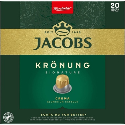 Jacobs Kronung Crema hliníkovej kávovej kaplnke do Nespresso 20 ks