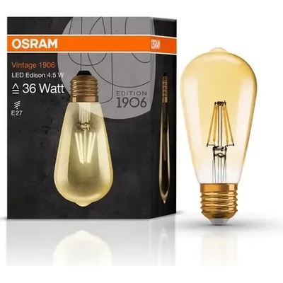 OSRAM LED ЛАМПА VINTAGE 1906 LED CL Edison FIL GOLD 36/4, 5W/825 E2 LEDVANCE (LEDVANCE 4099854091377)