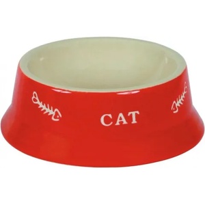 Kerbl Ceramic Bowl Fish - Керамична купа гланцирана, ЧЕРВЕНА - 200 мл 82669