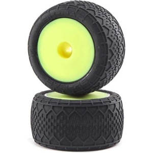 Losi Лоси колело с гума BK Bar, жълт диск (2): Mini-T 2.0