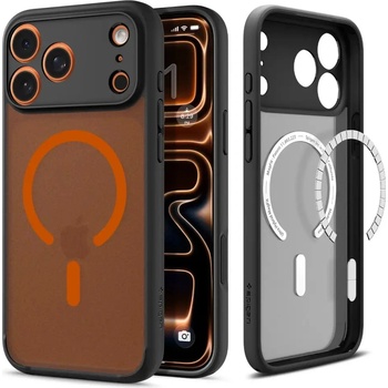 Spigen Ultra Hybrid MagSafe калъф за iPhone 17 Pro Max - черен и оранжев (8800283316148)
