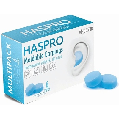 HASPRO 6P silikónové štuple do uší, modré