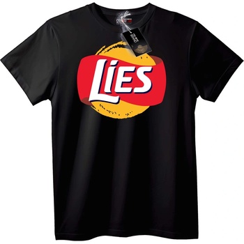 NOONEBRAND Тениска Lies - Сатиричен дизайн - L, White