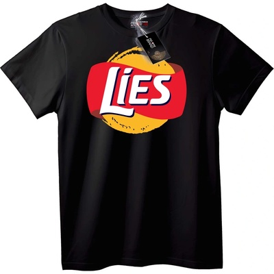 NOONEBRAND Тениска Lies - Сатиричен дизайн - L, White