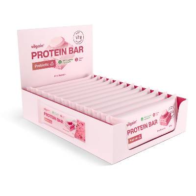 Vilgain Prebiotic Protein Bar – 12× pink macaron 55 g