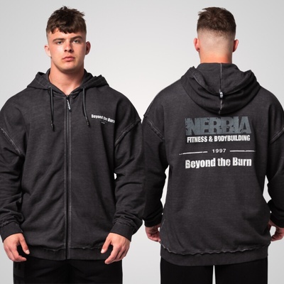 Nebbia pánska fitness mikina na zips 362 black