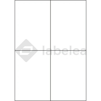 Labelea Samolepiace etikety 105x148 mm lesklé biele papierové, na hárku A4, pre laserovú tlač, Farba etikiet Biela, Počet hárkov v balení 100 EPL105148W004S