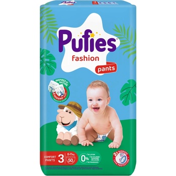 pufies Пелени гащи Pufies Fashion - Midi, размер 3, 50 броя, 6-11 kg, Maxi pack (54000192)