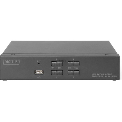 Digitus Desktop HDMI KVM Switch 4 порта KVM суич, черен (DS-12880)