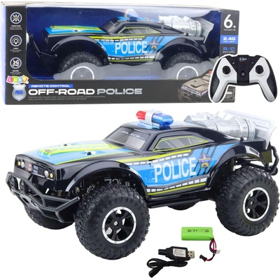 Policajné terénne RC auto čierne, 2.4 GHz 1:8