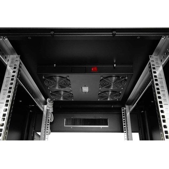 Gunko Комуникационен шкаф GUNKO Elegant Pro 600x600 мм, черен, стъклена врата, 26U (ELGP26U6060BL111MC1AA0P1)