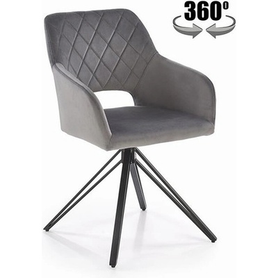 ЕВРОМАР Трапезен стол k-535 сив/черен 360° (100.003.0332)