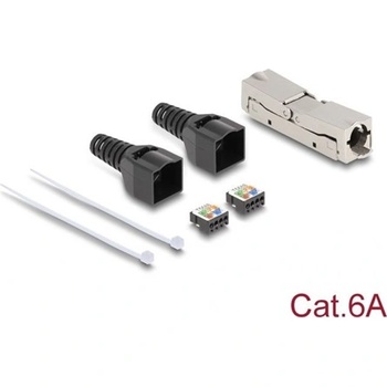 Delock Двупосочен конектор, Delock, RJ45, Cat 6A, черен/сребрист (87064)