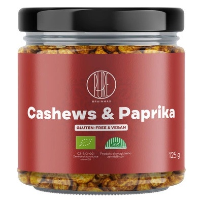 BrainMax Pure Cashews & Paprika Kešu & Červená paprika BIO 125 g