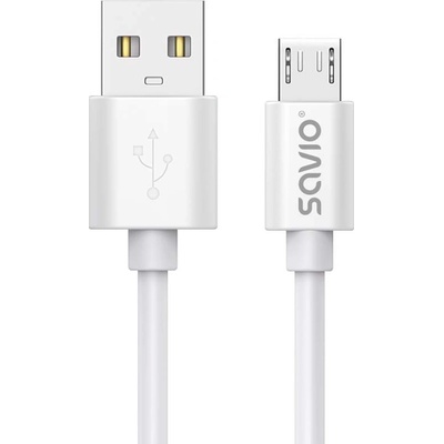 Savio CL-167 USB 2.0, USB A - Micro USB, 3m, bílý