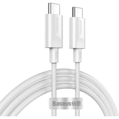 Baseus Здрав кабел с бързо зареждане за устройства с USB-C порт (150 см) - Baseus Xiaobai Series 100W USB-C Cable (20V/5A) 1.5m (бял) (CATSW-I02)