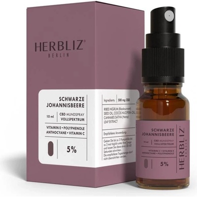 Herbliz Blackcurrant CBD Oil 5% ústní sprej s CBD 10 ml