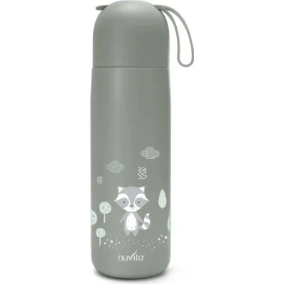 Nuvita Termoska se silikonovým držákem liška Sage green 400 ml