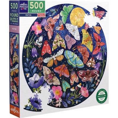 eeBoo Puzzle Eeboo Round 500pc Moths (epzfmot)