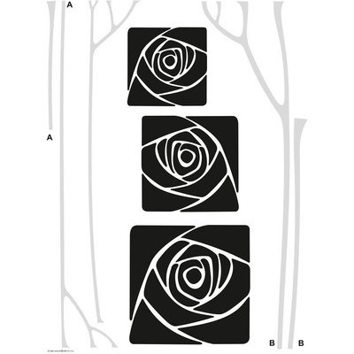 AG Design FL 0478 Samolepky na zeď růže v rámečku rozměry 65 x 85 cm