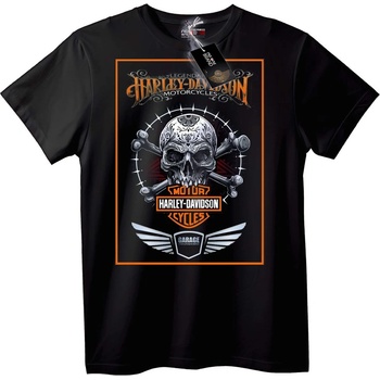 NOONEBRAND Тениска Harley-Davidson Байкър Череп - M, Black