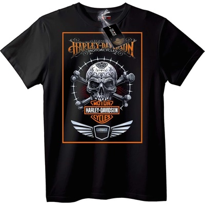 NOONEBRAND Тениска Harley-Davidson Байкър Череп - M, Black