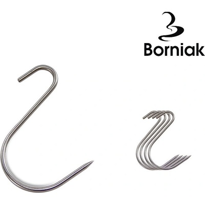 Borniak Asymetrické "S" háky do udírny, 5 ks