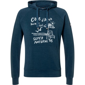super. natural Мъжки вълнен пуловер super. natural Cote D'Azur Hoodie - Blueberry / White Stone (005-6918-0113)