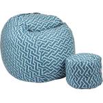 Pufrelax Комплект, Барбарон с табуретка за крака 700л. , King Size, Zippity Turquoise, Перящ се калъф, Пълнеж с микс от мемори пяна и дунапрен, Гама Premium