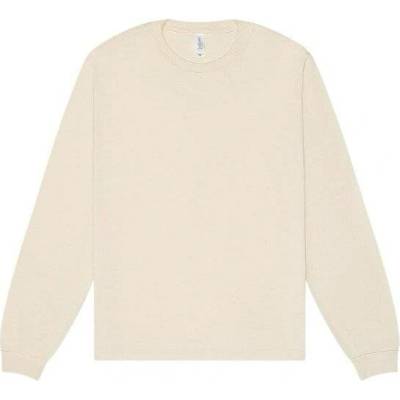 Canvas Unisex teplé boxy tričko s dlouhým rukávem Přírodní