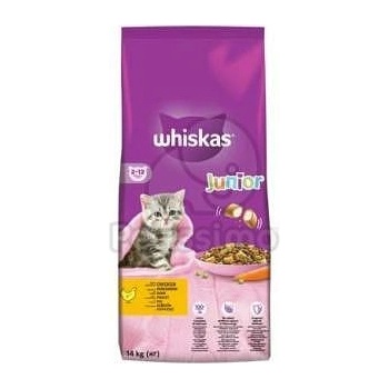 Whiskas Junior - суха храна за малки котки (под 1 година) с пиле - 14 кг