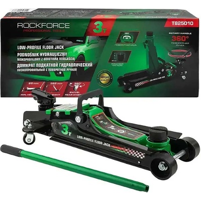 RockForce Крик хидравличен крокодил 3 т, нископрофилен, 85-385 мм, въртяща дръжка на 360°, RockForce RF-T825010 (51088)