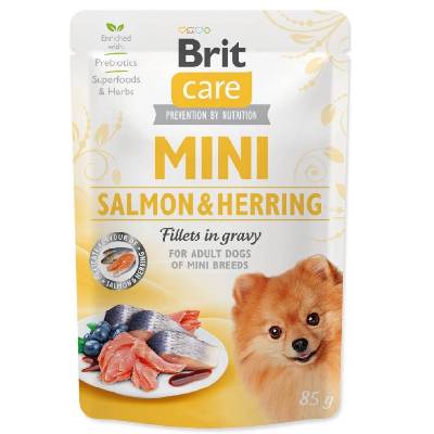 Brit Care Sterilised Mini Salmon & Herring Fillets in Gravy 85 g