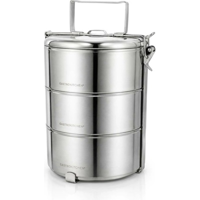 Třípatrový Maxi nerezový jídlonosič – 3 × 1,5 L | Gastrokitchen%