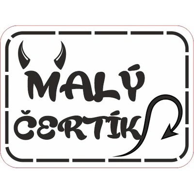 Štítok - malý čertík Materiál/farba: Šedá koženka
