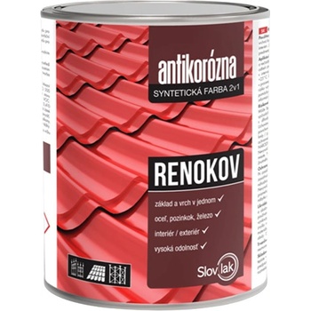 Renokov antikorózna farba 2v1 farba na strechy 840 červenohnedý 0,75 l