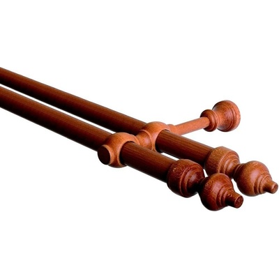 OK-GarnýžeCZ Garnýž dvouřadá 28mm třešeň 270 cm do stěny / na tunýlek - bez kroužků
