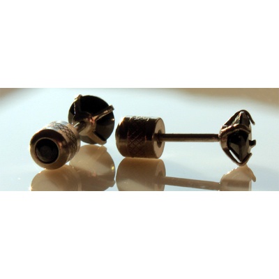 Steel Edge Náušnice so zirkónmi kôstky z chirurgickej ocele WJHE79BK 4 mm