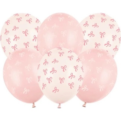 PartyDeco Balónky latexové růžové mašličky 30 cm