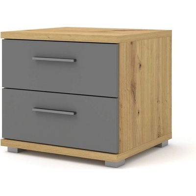 ЕВРОМАР Нощно шкафче bergen графит / дъб артисан